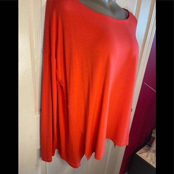 Eileen Fisher orange long sleeved tunic sz L - Picture 3 of 6